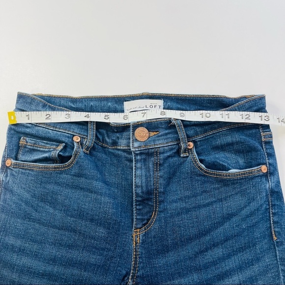 Ann Taylor Loft Modern Skinny Ankle Jeans Womens 0 25 Blue Frayed Hem Stretch - Picture 10 of 13
